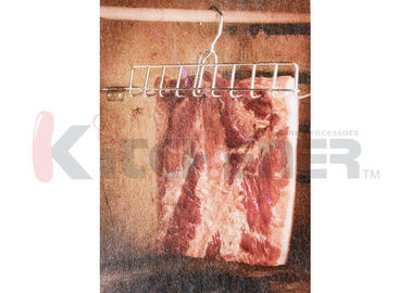 İnce Cilalı Paslanmaz Çelik Konstrüksiyon ile 8 Çatalak Bacon Asma Kancalar